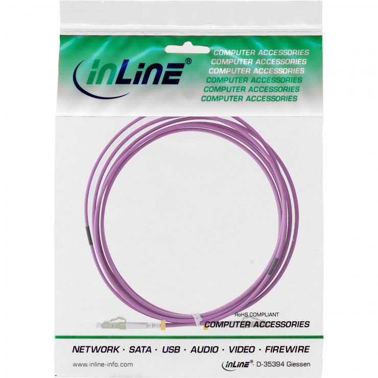 Imagine Cablu fibra optica LC-LC OM4 Duplex Multimode 1m, InLine IL88541P